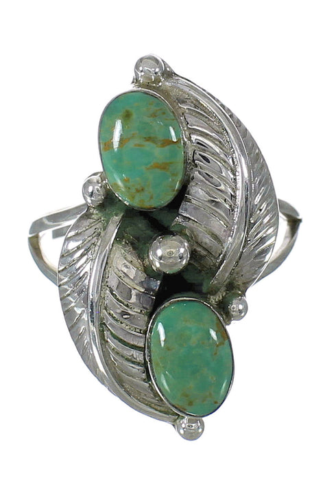 Southwest Sterling Silver Turquoise Ring Size 6-1/2 FX91537